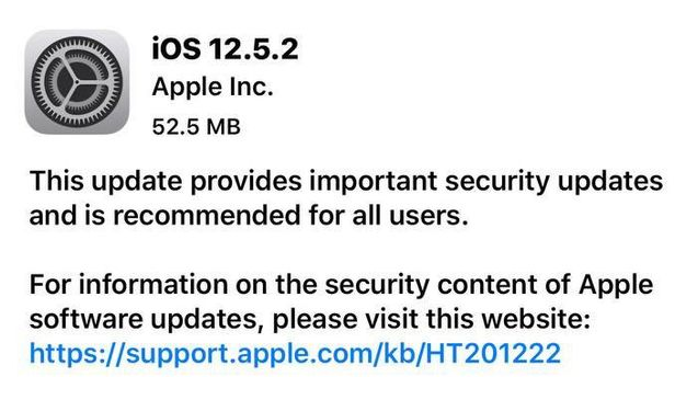 武邑苹果手机维修分享iOS12.5.2发布，建议所有老苹果用户安装 